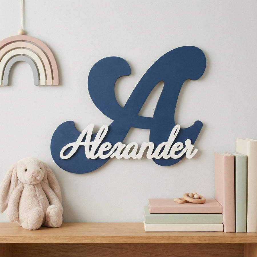 Premium Namensschild Kinderzimmer aus Holz personalisiert – Tür & Wand, 20+ Farben, 12 Schriftarten - LaserArt Germany