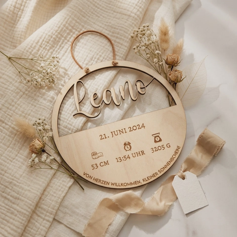 Birth Announcement Sign Personalized – Wood daten