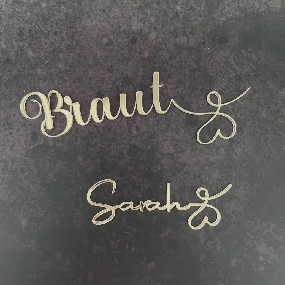 Personalisierte Namensschilder Hochzeit aus Acryl