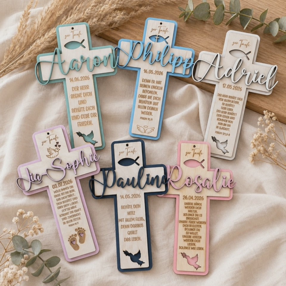 Communion Cross Personalized – Wooden Keepsake