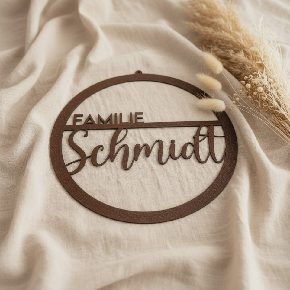 Wooden Door Wreath with Custom Name personal