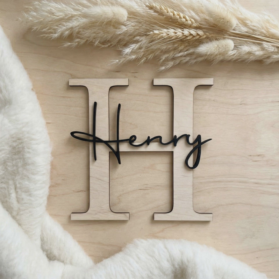 Namensschild Kinderzimmer aus Holz | Türschild & Wandschild