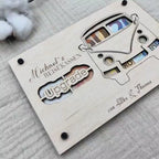 Geldgeschenk personalisierter Wunscherfüller Holz - VW Bulli.