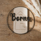 Türschild Familie aus Holz und Metall | personalisiert