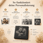 Schiefer Untersetzer mit Foto personalisiert – Quadratische Variante