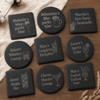 Schiefer Untersetzer personalisiert – Gravur mit Name & Getränkemotiv | 12 Motive | Geschenk Hochzeit Geburtstag Jubiläum - LaserArt Germany
