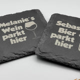 Schiefer Untersetzer personalisiert mit Gravur | Geschenk für Hochzeit, Geburtstag & Jubiläum - LaserArt Germany