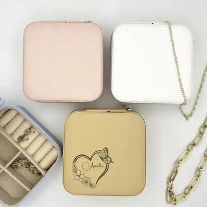 Schmuckkästchen personalisiert mit Name und stilvollem Herz - LaserArt Germany