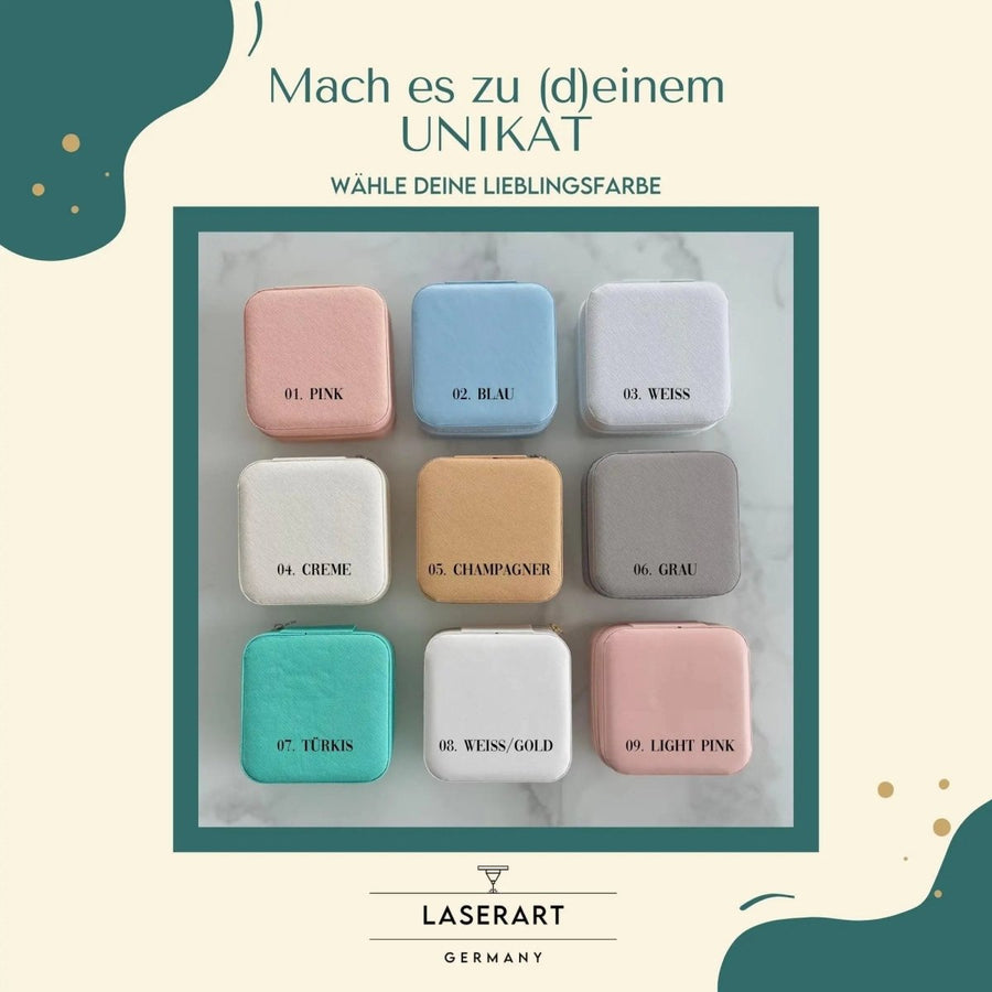 Schmuckkästchen personalisiert mit Name und stilvollem Herz - LaserArt Germany