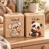 Personalisierte Holzspardose Koala mit Name Richard