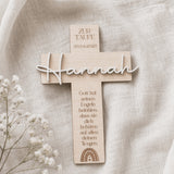 Taufkreuz aus Holz als Geschenk und Erinnerung - LaserArt Germany