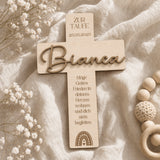 Taufkreuz aus Holz als Geschenk und Erinnerung - LaserArt Germany