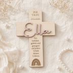 Taufkreuz aus Holz als Geschenk und Erinnerung - LaserArt Germany