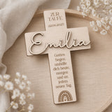 Taufkreuz aus Holz als Geschenk und Erinnerung - LaserArt Germany