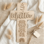 Taufkreuz aus Holz | Geschenk zur Taufe und Geburt - LaserArt Germany