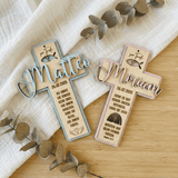 Taufkreuz aus Holz personalisiert | Taufgeschenk | Geschenk zur Kommunion & Konfirmation - LaserArt Germany