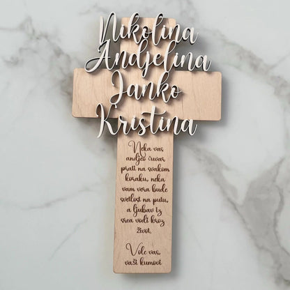 Taufkreuz personalisiert aus Holz – Symbol des Glaubens & Erinnerung - LaserArt Germany
