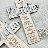 Taufkreuz personalisiert aus Holz – Symbol des Glaubens & Erinnerung - LaserArt Germany