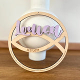 Taufschild aus Holz personalisiert | Geschenk zur Taufe Fischsymbol - LaserArt Germany