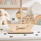 Taufschild Schiff aus Holz | Geldgeschenk für Kinder - LaserArt Germany