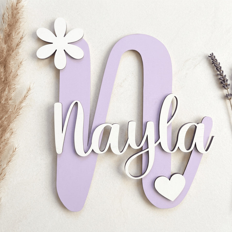 Türschild Kinderzimmer aus Holz | personalisiert mit Namen - LaserArt Germany