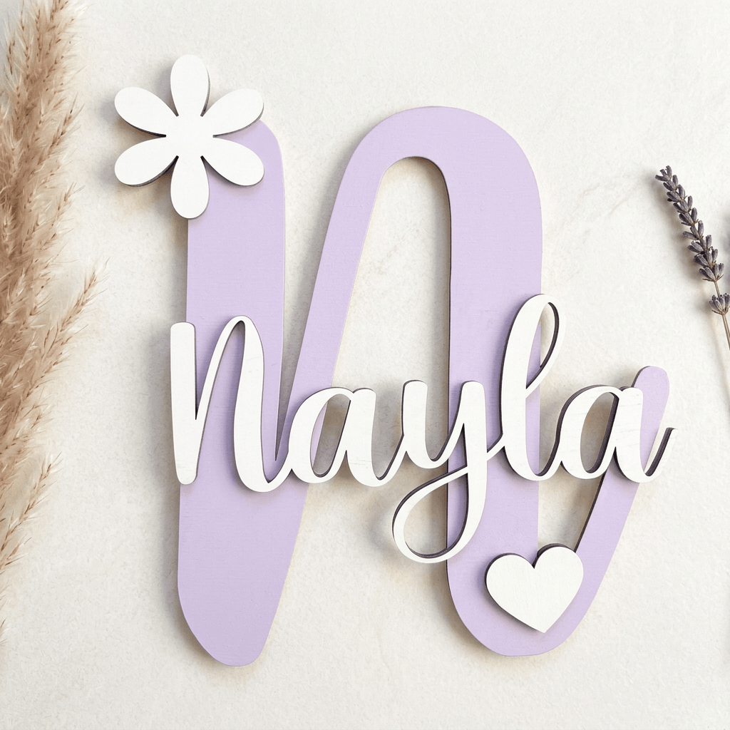 Türschild Kinderzimmer aus Holz | personalisiert mit Namen - LaserArt Germany