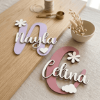 Türschild Kinderzimmer aus Holz | personalisiert mit Namen - LaserArt Germany
