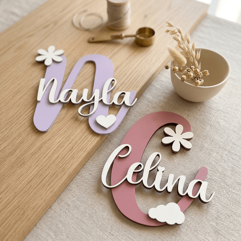Türschild Kinderzimmer aus Holz | personalisiert mit Namen - LaserArt Germany