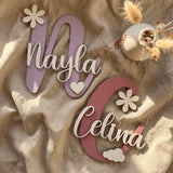Türschild Kinderzimmer aus Holz | personalisiert mit Namen - LaserArt Germany