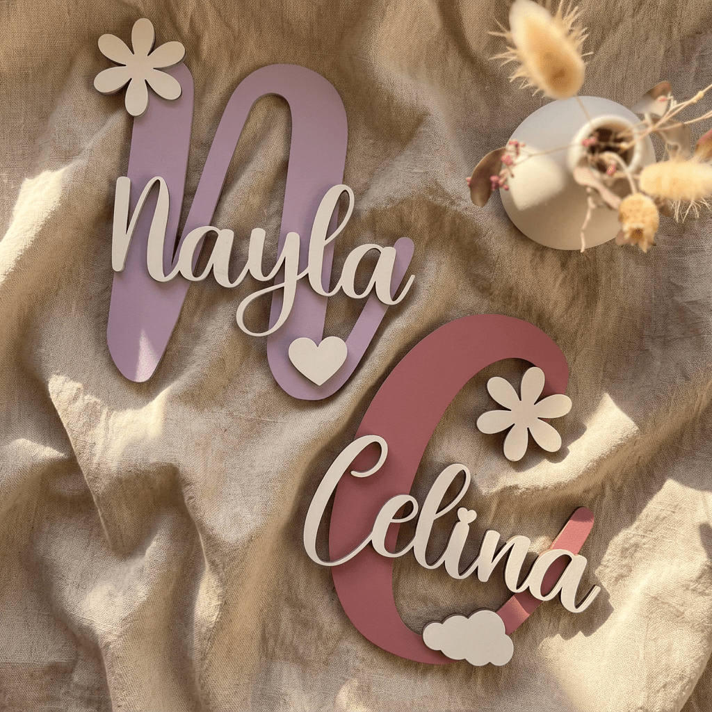 Türschild Kinderzimmer aus Holz | personalisiert mit Namen - LaserArt Germany