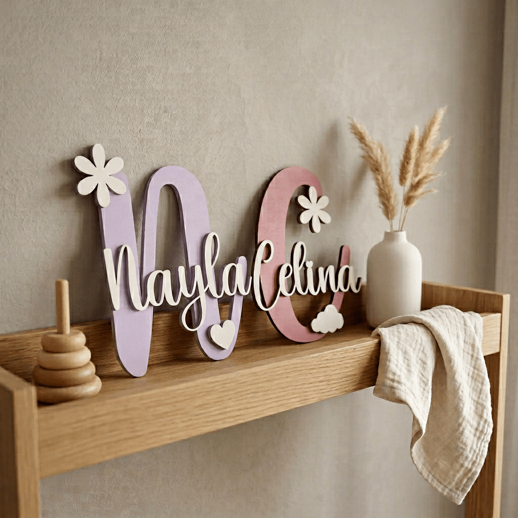 Türschild Kinderzimmer aus Holz | personalisiert mit Namen - LaserArt Germany
