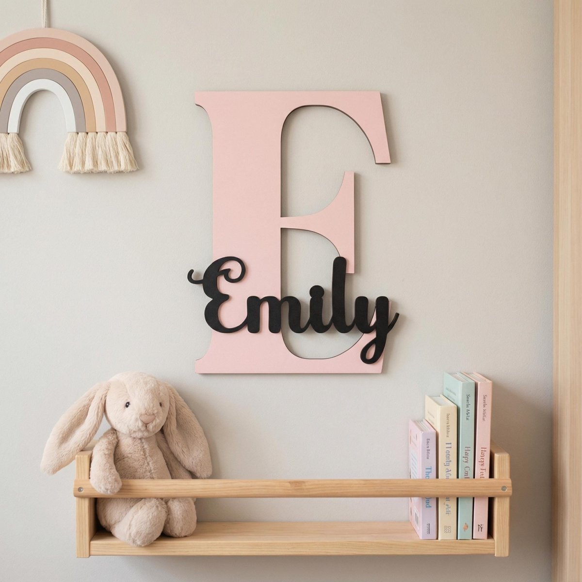 Türschild Kinderzimmer aus Holz personalisiert – Name, 20+ Farben, 12 Schriftarten - LaserArt Germany