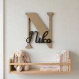 Türschild Kinderzimmer aus Holz personalisiert – Name, 20+ Farben, 12 Schriftarten - LaserArt Germany