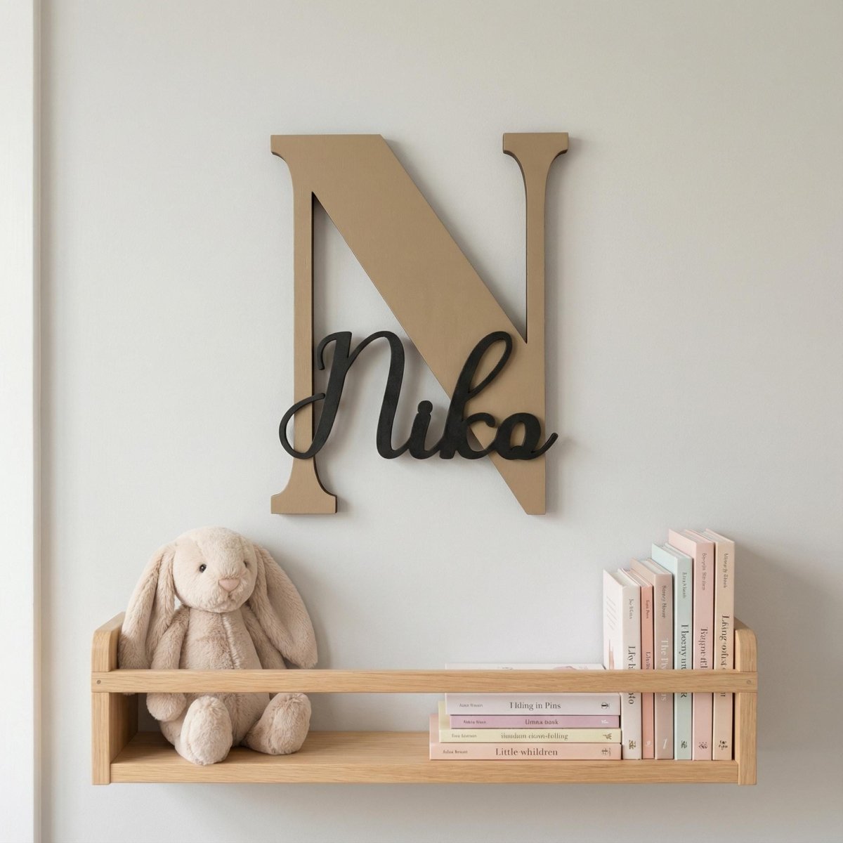 Türschild Kinderzimmer aus Holz personalisiert – Name, 20+ Farben, 12 Schriftarten - LaserArt Germany