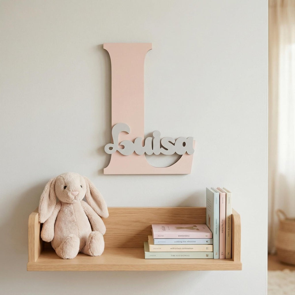 Türschild Kinderzimmer aus Holz personalisiert – Name, 20+ Farben, 12 Schriftarten - LaserArt Germany