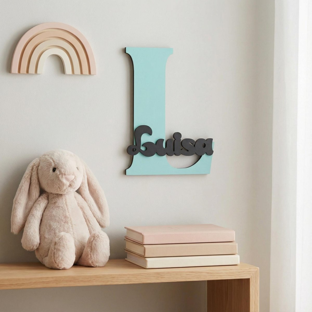 Türschild Kinderzimmer aus Holz personalisiert – Name, 20+ Farben, 12 Schriftarten - LaserArt Germany
