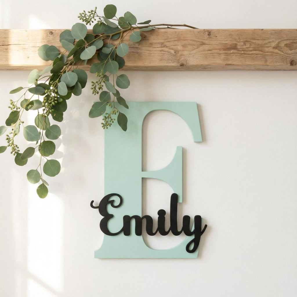 Türschild Kinderzimmer aus Holz personalisiert – Name, 20+ Farben, 12 Schriftarten - LaserArt Germany