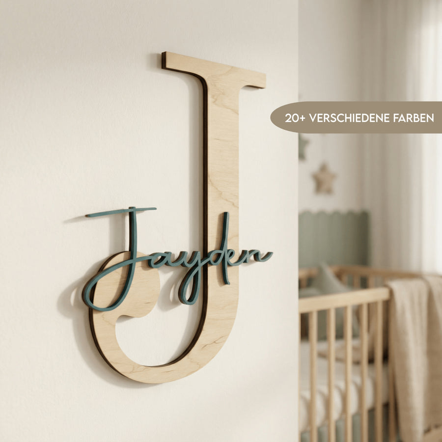 Türschild Kinderzimmer | Namensschild aus Holz - LaserArt Germany