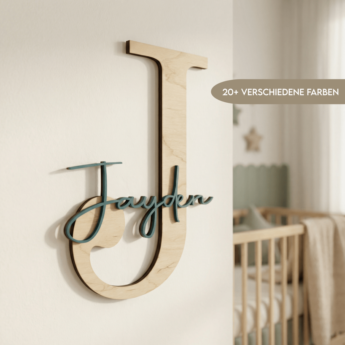 Türschild Kinderzimmer | Namensschild aus Holz - LaserArt Germany