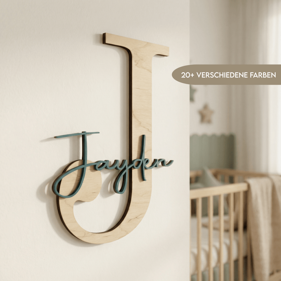 Türschild Kinderzimmer | Namensschild aus Holz - LaserArt Germany