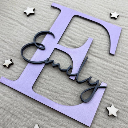 Türschild Kinderzimmer | Namensschild aus Holz - LaserArt Germany