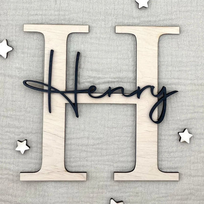 Türschild Kinderzimmer | Namensschild aus Holz - LaserArt Germany