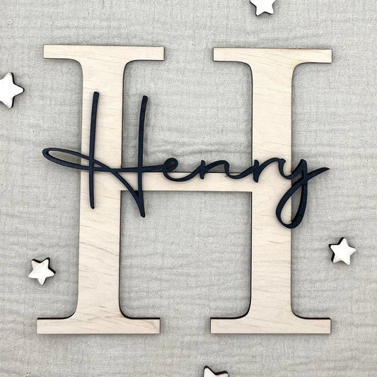 Türschild Kinderzimmer | Namensschild aus Holz - LaserArt Germany