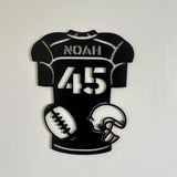 Türschild personalisiert | Sport Namensschild Holz - LaserArt Germany