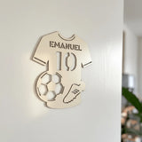 Türschild personalisiert | Sport Namensschild Holz - LaserArt Germany