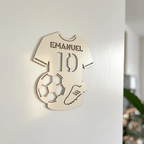Türschild personalisiert | Sport Namensschild Holz - LaserArt Germany