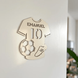 Türschild personalisiert | Sport Namensschild Holz - LaserArt Germany