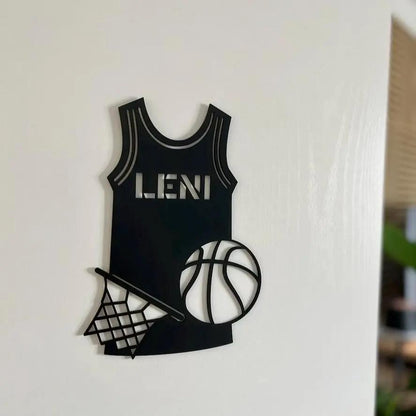 Türschild personalisiert | Sport Namensschild Holz - LaserArt Germany