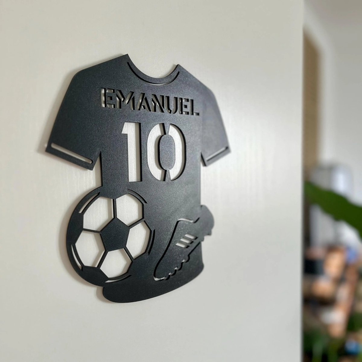 Türschild personalisiert | Sport Namensschild Holz - LaserArt Germany