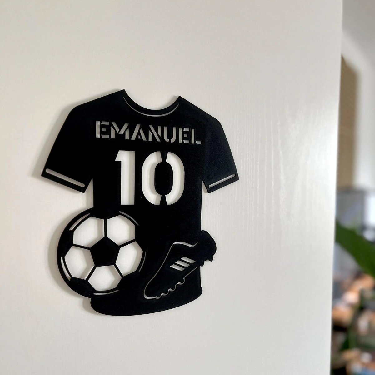 Türschild personalisiert | Sport Namensschild Holz - LaserArt Germany
